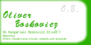 oliver boskovicz business card